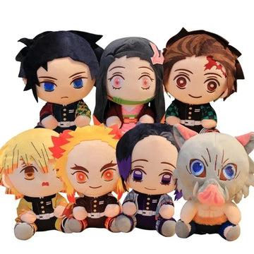 Demon Slayer Plush Dolls Lovely Anime Kimetsu No Yaiba Kamado Tanjirou Nezuko Zenitsu Kyoujurou Toys Kids Gifts 20cm